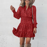 Robe Leopard Fluide Rouge