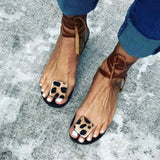 Sandales Leopard à Sangles - Style Romain Marron | Leopard Plus