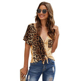 Haut Leopard Bicolore à Nœud - Jaune | Leopard Plus