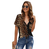 Haut Leopard Bicolore à Nœud - Noir | Leopard Plus