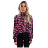 Top Leopard Col Roulé Rose | Leopard Plus