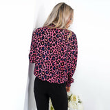 Dos Top Leopard Col Roulé Rose | Leopard Plus