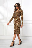 Robe Leopard Cache Cœur à Manches Longues Look | Leopard Plus