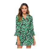 Robe Leopard Boheme Verte