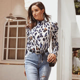 Chemisier Leopard Femme à Manches Bouffantes | Leopard Plus