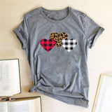T Shirt Blanc Leopard Coeur