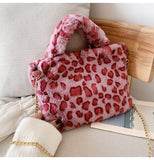Sac à Main Leopard en Fourrure Carré