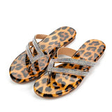 Sandales Leopard à Sangles et Strass | Leopard Plus