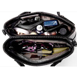 Interieur Sac à Main Leopard en Cuir de Luxe Noir | Leopard Plus