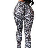 Legging Leopard Noir Arriere | Leopard Plus