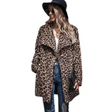 Manteau Léopard Fausse Fourrure