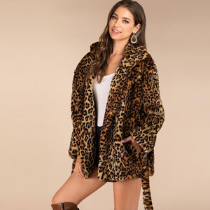 Manteau Léopard à Fourrure Ample Femme | Leopard Plus