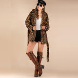 Manteau Léopard à Fourrure Ample Femme Look Lunette | Leopard Plus