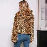 Manteau Leopard en Fourrure et Capuche Vue de Dos | Leopard Plus