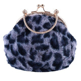 Pochette Leopard Fausse Fourrure - Bleu | Leopard Plus