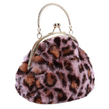 Pochette Leopard Fausse Fourrure - Rose | Leopard Plus