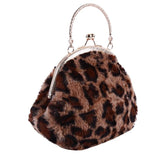 Pochette Leopard Fausse Fourrure - Marron | Leopard Plus