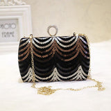 Pochette Leopard à Strass de Soirée - Noir | Leopard Plus