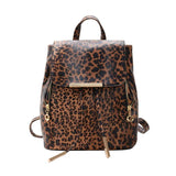 Sac à Doc Leopard en Cuir & Fermoir Doré Marron | Leopard Plus