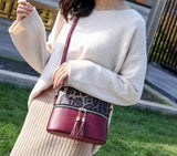 Sac à Main Leopard Bicolore - Bordeaux Taille | Leopard Plus