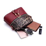 Sac à Main Leopard Bicolore - Bordeaux - taille | Leopard Plus