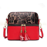Sac à Main Leopard Bicolore - Rouge [ Leopard Plus