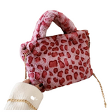 Sac à Main Leopard en Fourrure Carré