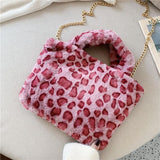 Sac à Main Leopard en Fourrure Carré