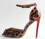 Sandales Leopard Tropéziennes à Brides Noires Talon | Leopard Plus