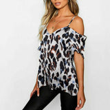 Top Leopard Bretelle Fine Blanc | Leopard Plus