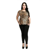 Top Leopard Grande Taille et Manche Courte Look | Leopard Plus