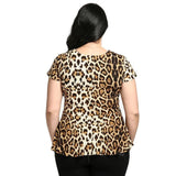 Top Leopard Grande Taille et Manche Courte de Dos | Leopard Plus