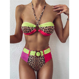 Bikini Leopard Bicolore à Anneau | Leopard Plus
