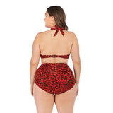 Bikini Leopard Grande Taille Rouge | Leopard Plus