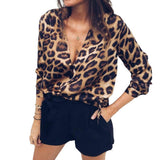 Chemisier Imprimé Leopard Col V | Leopard Plus