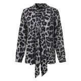 Chemisier Leopard à Col Lavallière | Leopard Plus