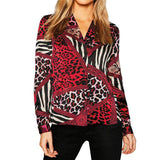 Chemisier Leopard Rouge en tâches Discontinues | Leopard Plus
