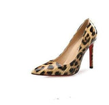 Escarpins Leopard 8 Cm Vernis à Semelle Rouge | Leopard Plus