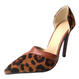 Escarpins Leopard en Cuir Marron et Petits Talons | Leopard Plus