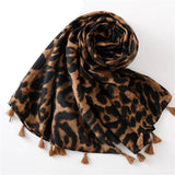 Foulard Leopard à Franges