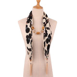 Foulard Leopard Collier Noir et Blanc