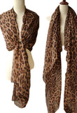 Foulard Leopard en Soie Marron | Leopard Plus