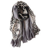 Foulard Leopard Gris et Noir | Leopard Plus