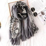 Foulard Leopard Gris et Noir