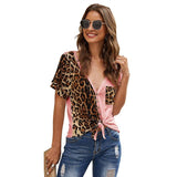 Haut Leopard Bicolore à Nœud | Leopard PLus