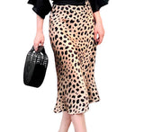 Jupe Léopard Satinée à Motif | Leopard Plus