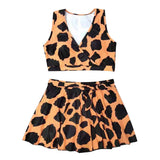 Maillot de Bain Leopard 2 Pièces à Jupe | Leopard Plus