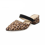 Mules Leopard en Daim - Talon et Bride Noire | Leopard Plus