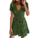 Robe Leopard à Imprimé Verte | Leopard Plus