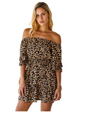 Robe Leopard Col Bardot | Leopard Plus